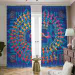 Ancient Indian Warli Tribal Print Blackout Pencil Pleat Curtains