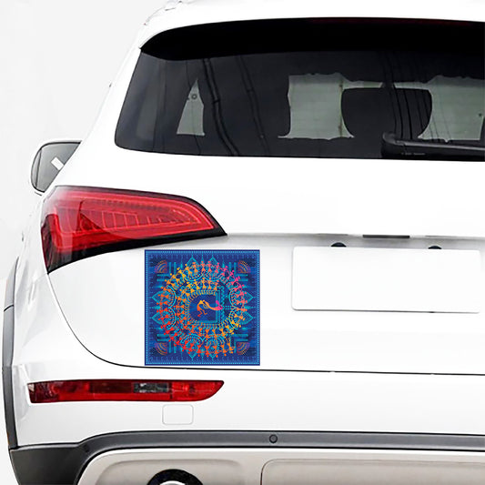 Ancient Indian Warli Tribal Print Car Sticker