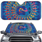 Ancient Indian Warli Tribal Print Car Windshield Sun Shade