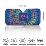 Ancient Indian Warli Tribal Print Car Windshield Sun Shade