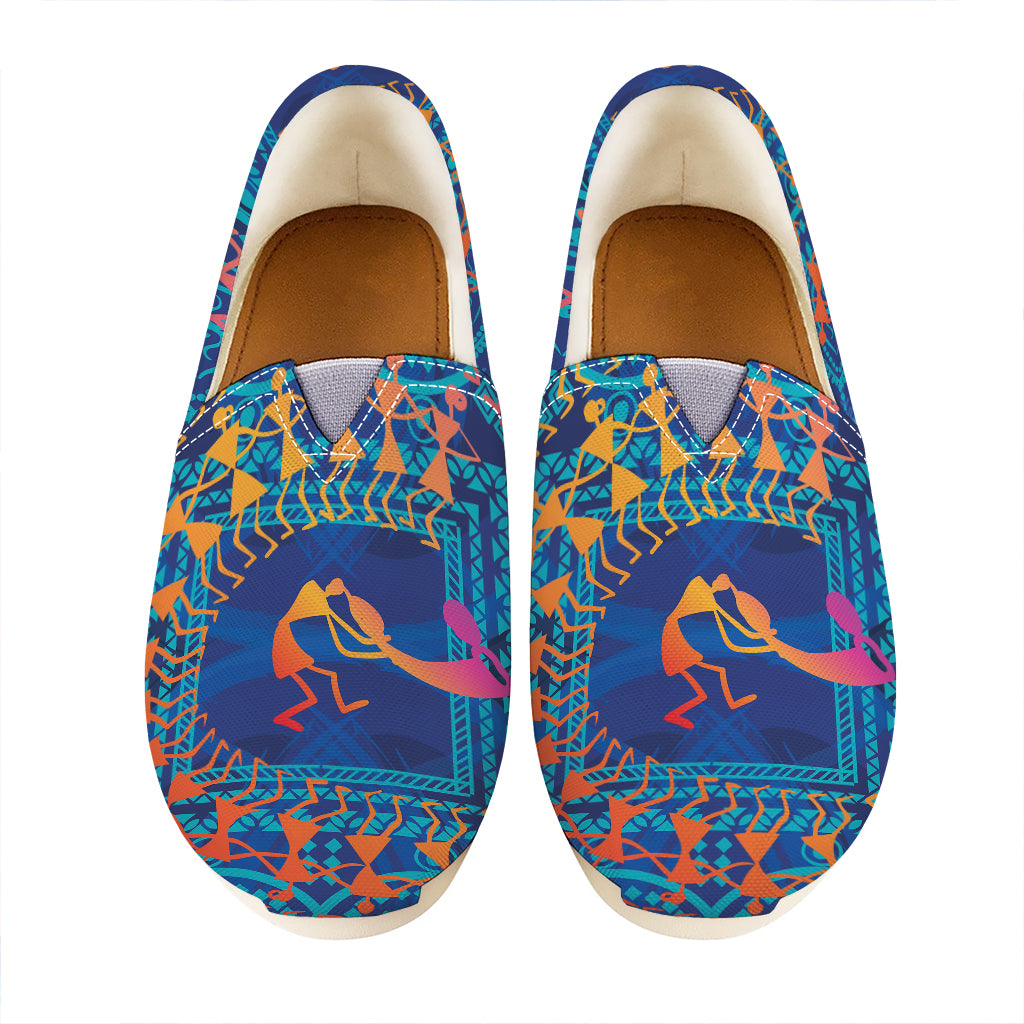 Ancient Indian Warli Tribal Print Casual Shoes