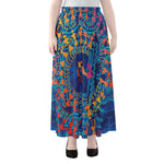 Ancient Indian Warli Tribal Print Chiffon Maxi Skirt