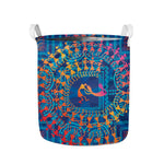 Ancient Indian Warli Tribal Print Collapsible Laundry Basket