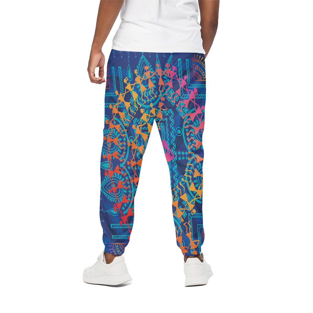 Ancient Indian Warli Tribal Print Cotton Pants