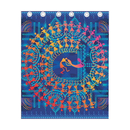 Ancient Indian Warli Tribal Print Curtain