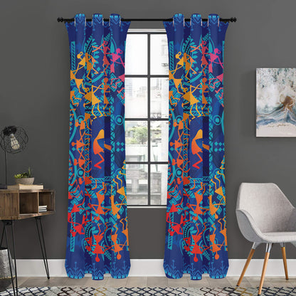 Ancient Indian Warli Tribal Print Curtain
