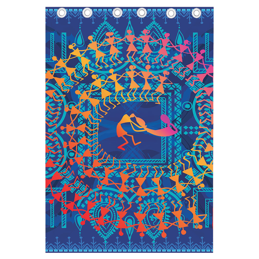 Ancient Indian Warli Tribal Print Curtain