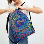 Ancient Indian Warli Tribal Print Drawstring Backpack
