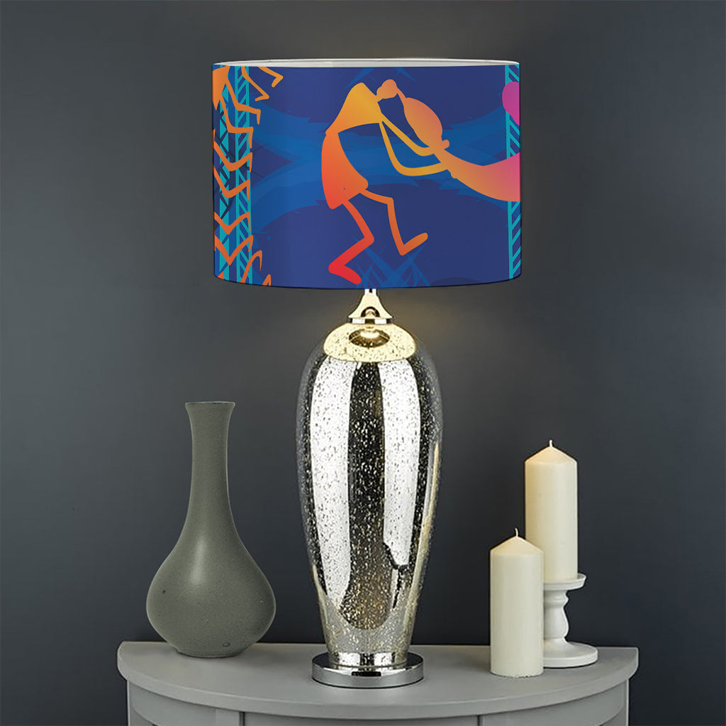 Ancient Indian Warli Tribal Print Drum Lamp Shade