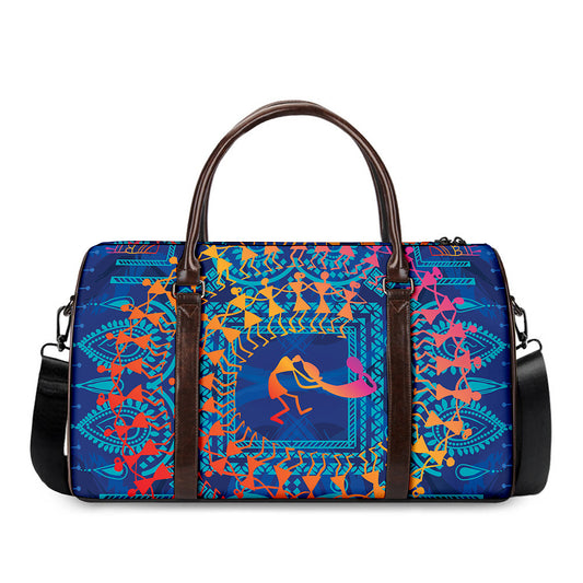 Ancient Indian Warli Tribal Print Duffle Bag