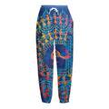 Ancient Indian Warli Tribal Print Fleece Lined Knit Pants