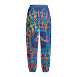 Ancient Indian Warli Tribal Print Fleece Lined Knit Pants