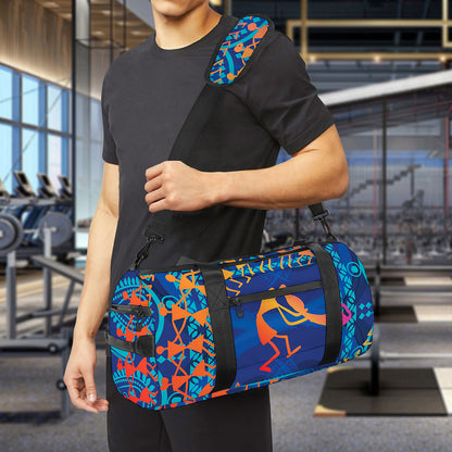 Ancient Indian Warli Tribal Print Gym Bag