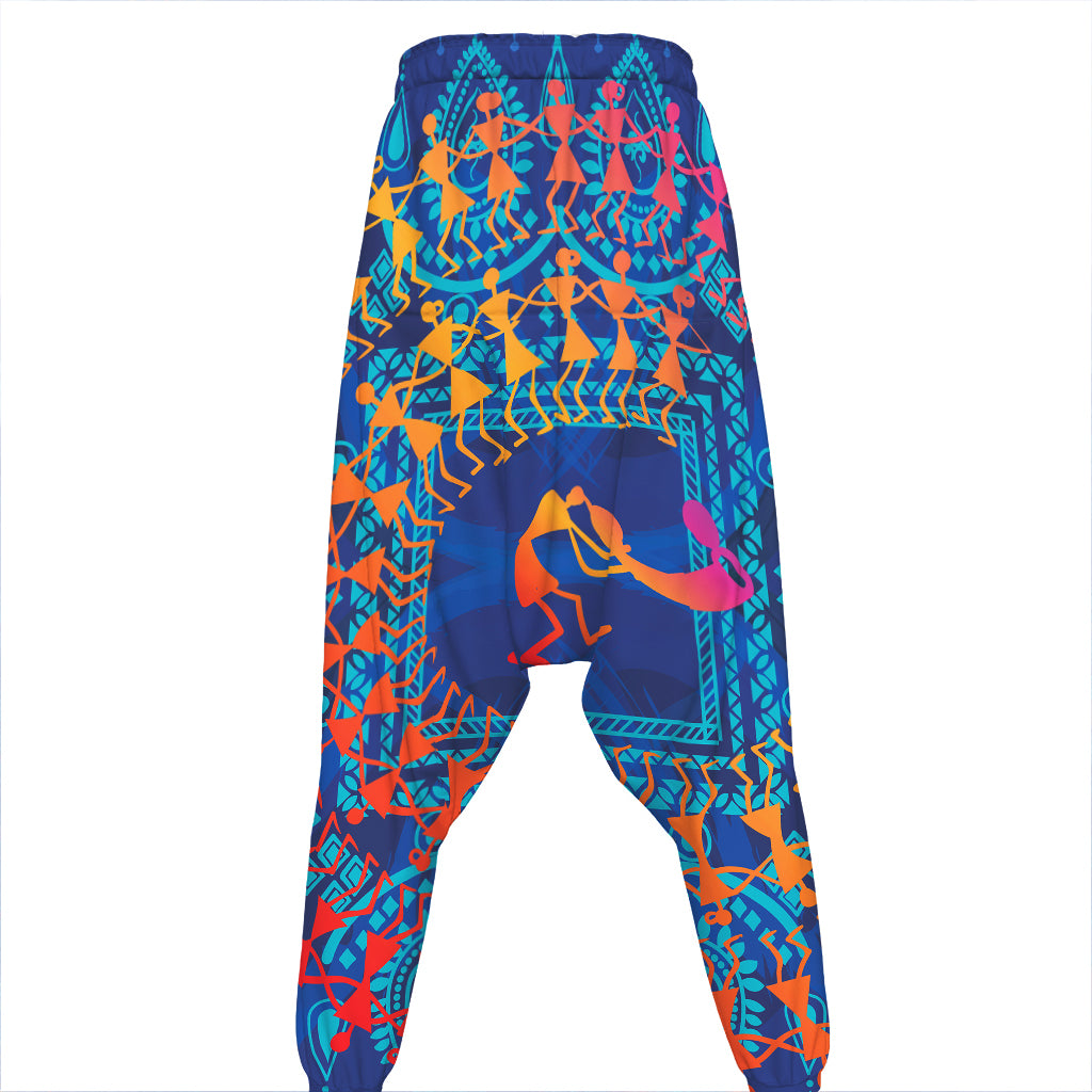 Ancient Indian Warli Tribal Print Hammer Pants