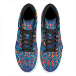 Ancient Indian Warli Tribal Print High Top Leather Sneakers