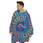 Ancient Indian Warli Tribal Print Hoodie Blanket
