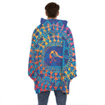 Ancient Indian Warli Tribal Print Hoodie Blanket