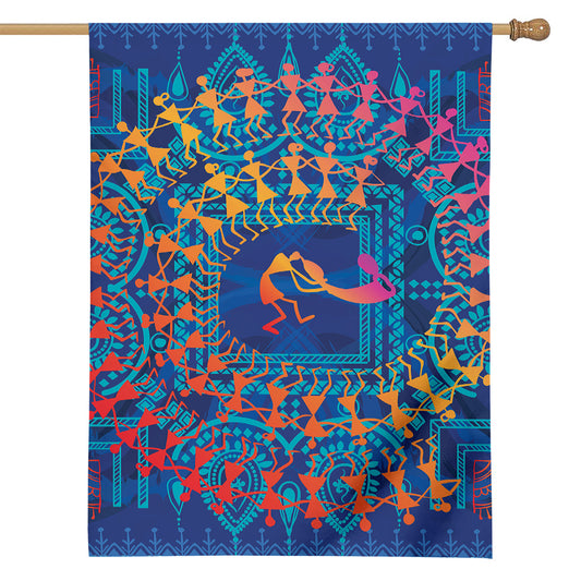 Ancient Indian Warli Tribal Print House Flag