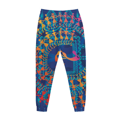 Ancient Indian Warli Tribal Print Jogger Pants