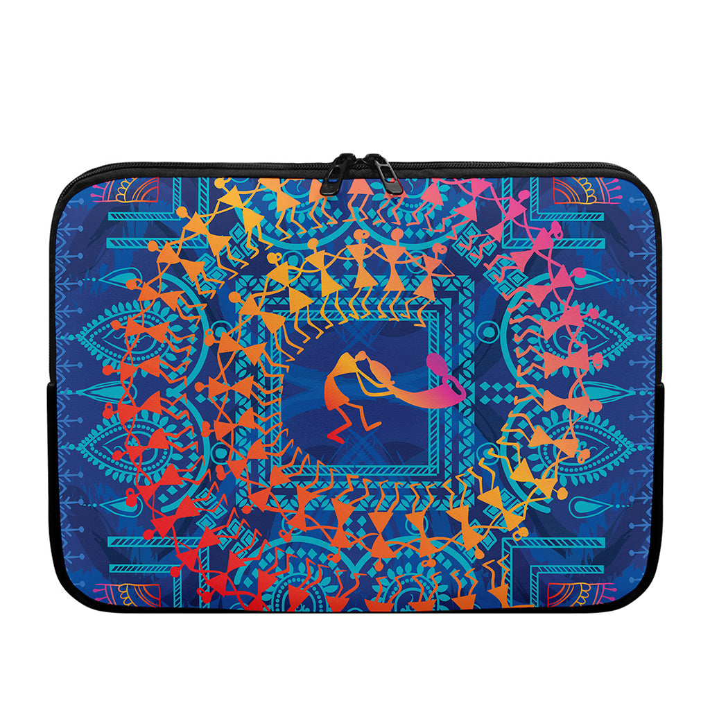 Ancient Indian Warli Tribal Print Laptop Sleeve