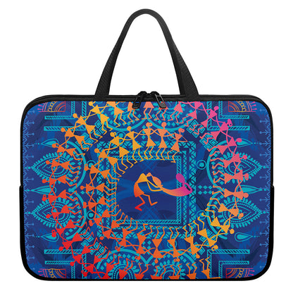 Ancient Indian Warli Tribal Print Laptop Sleeve With Handle