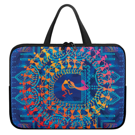 Ancient Indian Warli Tribal Print Laptop Sleeve With Handle