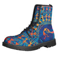 Ancient Indian Warli Tribal Print Lace-Up Boots