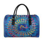Ancient Indian Warli Tribal Print Leather Duffle Bag