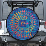 Ancient Indian Warli Tribal Print Leather Spare Tire Cover