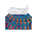Ancient Indian Warli Tribal Print Leather Tissue Box Cover