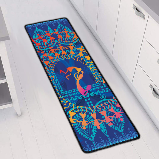 Ancient Indian Warli Tribal Print Long Kitchen Mat
