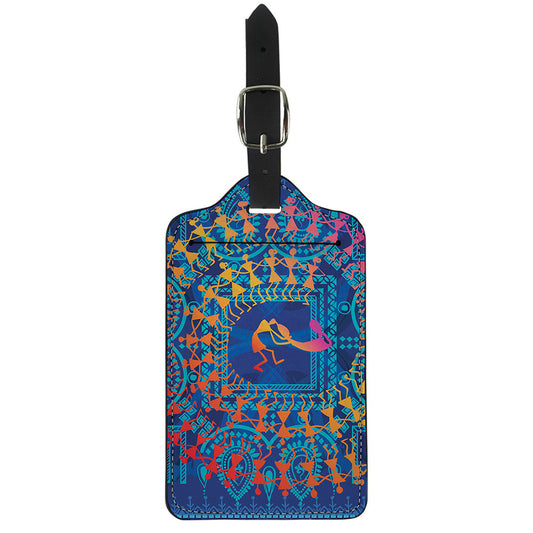 Ancient Indian Warli Tribal Print Luggage Tag