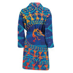 Ancient Indian Warli Tribal Print Men's Bathrobe