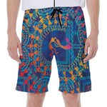 Ancient Indian Warli Tribal Print Men's Beach Shorts