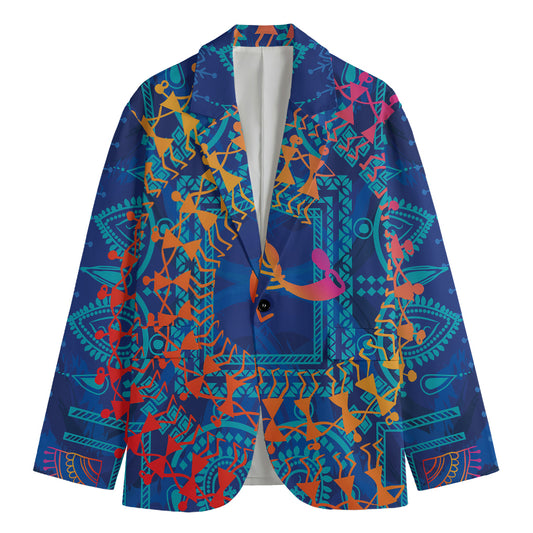 Ancient Indian Warli Tribal Print Men's Blazer