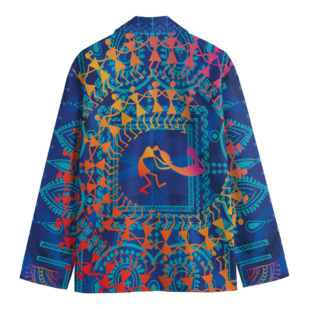 Ancient Indian Warli Tribal Print Men's Blazer