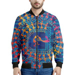 Ancient Indian Warli Tribal Print Men's Bomber Jacket