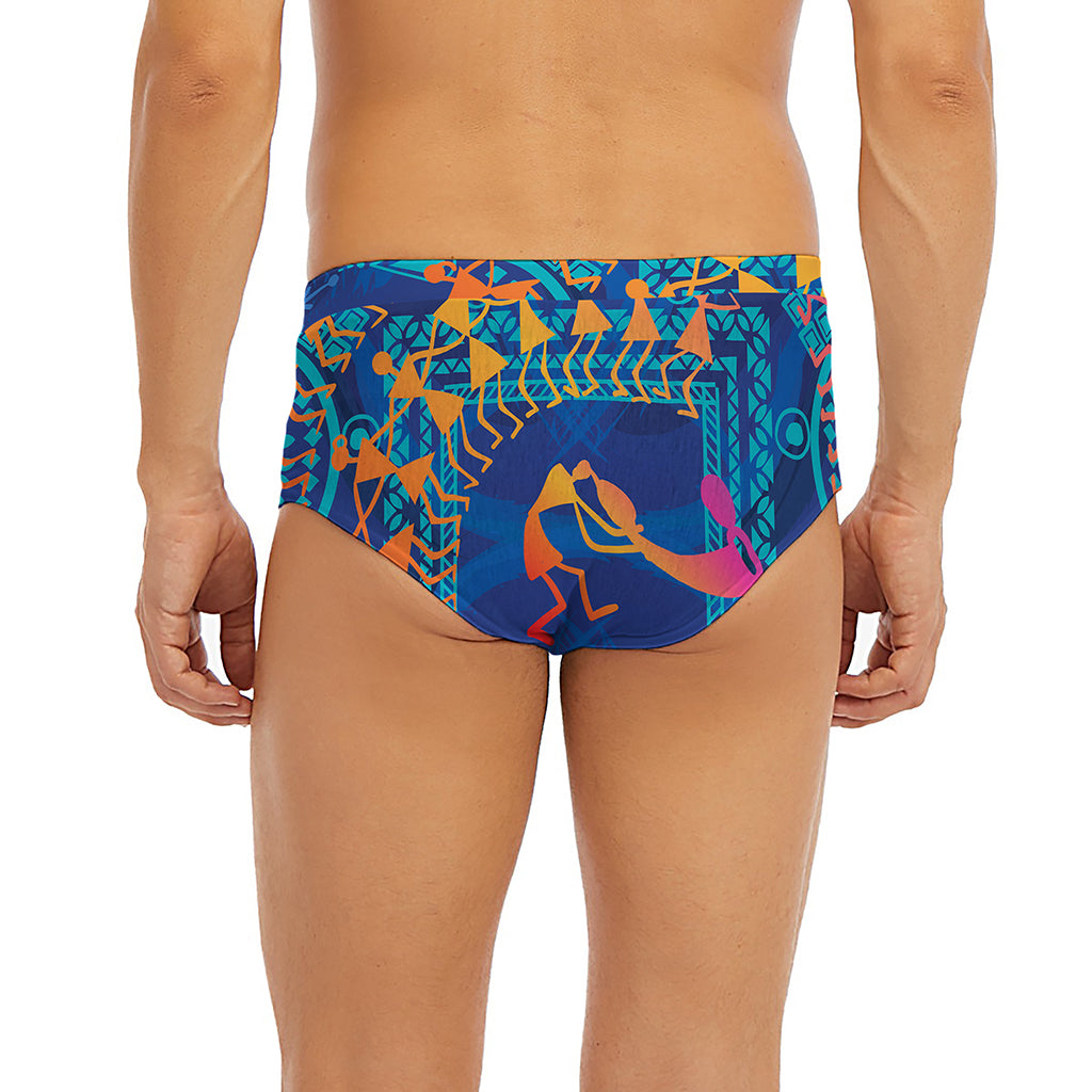 Ancient Indian Warli Tribal Print Men's Briefs