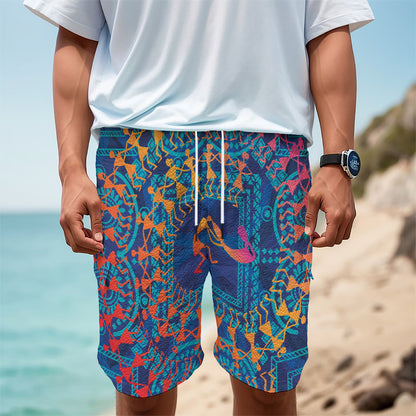 Ancient Indian Warli Tribal Print Men's Cargo Shorts