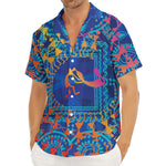 Ancient Indian Warli Tribal Print Men's Deep V-Neck Shirt