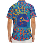 Ancient Indian Warli Tribal Print Men's Deep V-Neck Shirt
