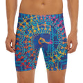 Ancient Indian Warli Tribal Print Men's Long Boxer Briefs