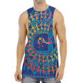 Ancient Indian Warli Tribal Print Men's Muscle Tank Top