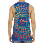 Ancient Indian Warli Tribal Print Men's Muscle Tank Top