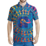 Ancient Indian Warli Tribal Print Men's Polo Shirt