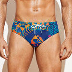 Ancient Indian Warli Tribal Print Men's Swim Briefs