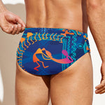 Ancient Indian Warli Tribal Print Men's Swim Briefs