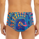 Ancient Indian Warli Tribal Print Men's Triangle Swim Briefs