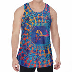 Ancient Indian Warli Tribal Print Men's Velvet Tank Top
