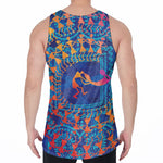 Ancient Indian Warli Tribal Print Men's Velvet Tank Top